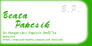 beata papcsik business card